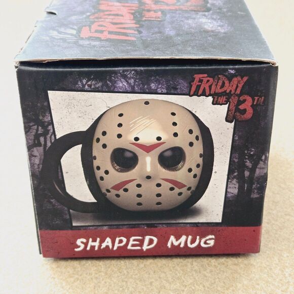 Jason Mug Friday 13th Hockey Mask Shaped Ceramic Coffee Cup Mug 500 ml New - Picture 4 of 11